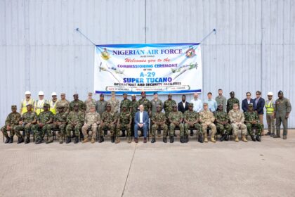 Nigerian & U.S. officials at the Kainji Air Force base in Nigeria