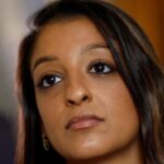 Tara Tahbaz, daughter of Iranian-American environmentalist Morad Tahbaz, who is held in Iran’s Evin prison and also has British nationality, looks on before an interview with Reuters in Madrid, Spain, April 22, 2023. REUTERS/Juan Medina