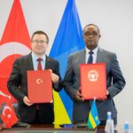 Minister Vincent Biruta and Prof. Mehmet Özkan, Member of the Executive Board of the Turkish MAARIF Foundation, signed a Host Country Agreement between the Government of Rwanda and the Turkish MAARIF Foundation. Photo: RMFAIC