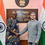 Zambia's Ministry of Foreign Affairs and International Cooperation Permanent Secretary for International Relations, Amb. Isabelle Lemba, and India’s Joint Secretary of East and Southern Africa Puneet Kundal. Photo: MoFAIC Zambia.