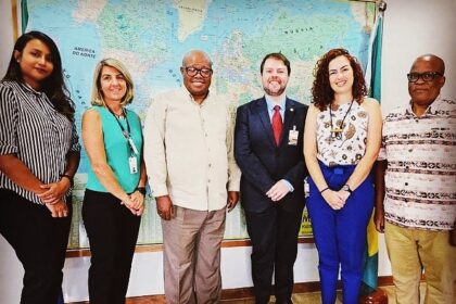 Minister Plenipotentiary, Mr Musa Aphane, accompanied by Counsellor Political Mr Bingo Thamaga, and First Secretary Political, Ms Denisha Reddy recently received delegations at the Embassy. Photo: Embassy of South Africa in Brazi