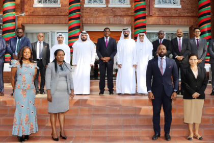 President Hakainde Hichilema of the Republic of Zambia meets with United Arab Emirates Ambassador Khalifa Abdulrahman Almarzooqi, accredited to Zambia, at State House on May 26, 2023. Photo: MoFAIC Zambia