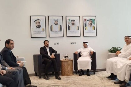 The UAE's Minister of Energy and Infrastructure met with Iran's Minister of Roads and Urban Development On the sideline of the 17th annual exhibition and conference of 'the Middle East Rail' in Abu Dhabi, emphasized the development of relations with Tehran and the use of the North-South corridor.