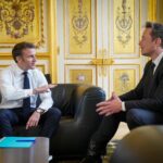President of France, Emmanuel Macron and Elon Musk