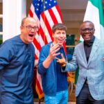 United States Consul General, Will Stevens, Babajide Sanwo-Olu, Executive Governor of Lagos State and CEO of OpenAI, Mr. Sam Altman. Photo: @jidesanwoolu