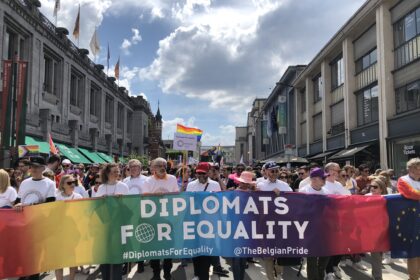 Diplomats for Equality walk with the Belgian European Pride through Brussels celebrating equality & diversity. Photo: @DBoBruessel