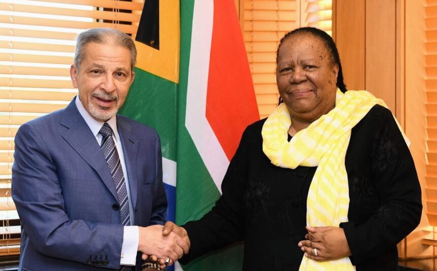 Dr. Naledi Pandor, the Minister of International Relations and Cooperation, engaged in a productive meeting yesterday with Mr. Ahmed Bin Abdulaziz Kattan, the Special Envoy of the Royal Court of the Kingdom of Saudi Arabia. Photo: DIRCO