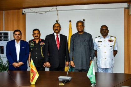 Today, 16th May, 2023, the Hon. Minister of Foreign Affairs, H.E. Geoffrey Onyeama received the courtesy visit of a high-level delegation from Sri Lanka led by the Defence Secretary, Gen. Kamal Gunaratne (Retd). Photo: MFA Nigeria