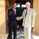 Mr. Hakainde Hichilema, President of the Republic of Zambia held a meeting with Rt. Hon. Andrew Mitchell, M.P, International Development Minister of the United Kingdom, in Lusaka. Photo: MFAIC Zambia