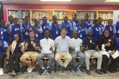 U-17 team of Remo Stars Sports Club at the U.S. Embassy in Lagos. Photo: U.S. Mission Nigeria