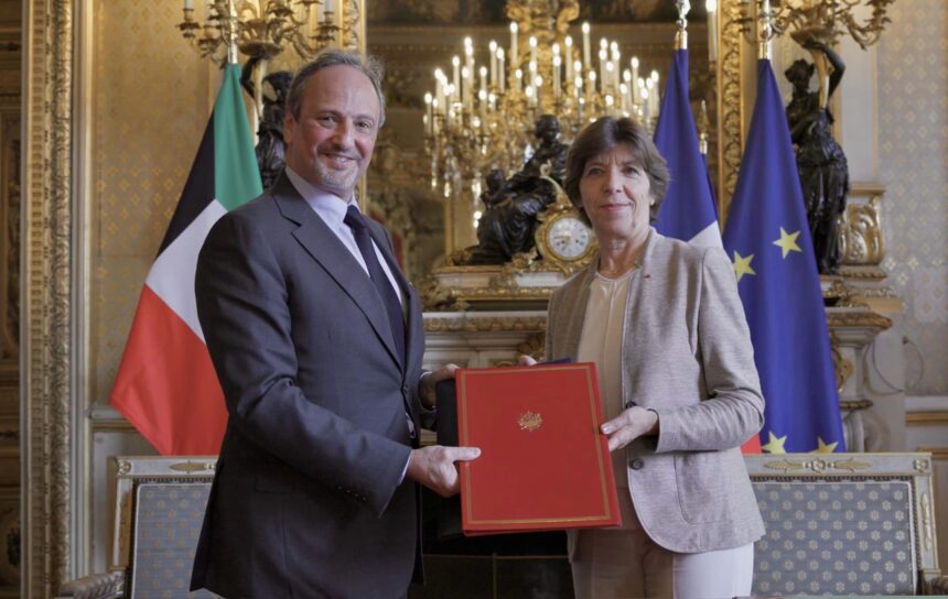 The Minister of Foreign Affairs of Kuwait, Sheikh Salem Abdullah Al-Jaber Al-Sabah, met with his French counterpart, Catherine Colonna, in Paris on Tuesday, June 27, 2023. Photo: MoFA State of Kuwait