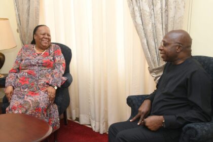 Minister of International Relations and Cooperation, Dr Naledi Pandor, during a Working Visit to the Republic of Angola for diplomatic and political consultations with her counterpart, Ambassador Tete António, Minister of External Relations of the Republic of Angola. Luanda, Angola. 25 June 2023 Picture byline: Jacoline Schoonees/DIRCO