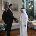 Dr. Anwar Gargash, Diplomatic Adviser to the UAE President, has met with Constantinos Kombos, Cypriot Minister of Foreign Affairs, and explored means of developing relations. Photo: WAM
