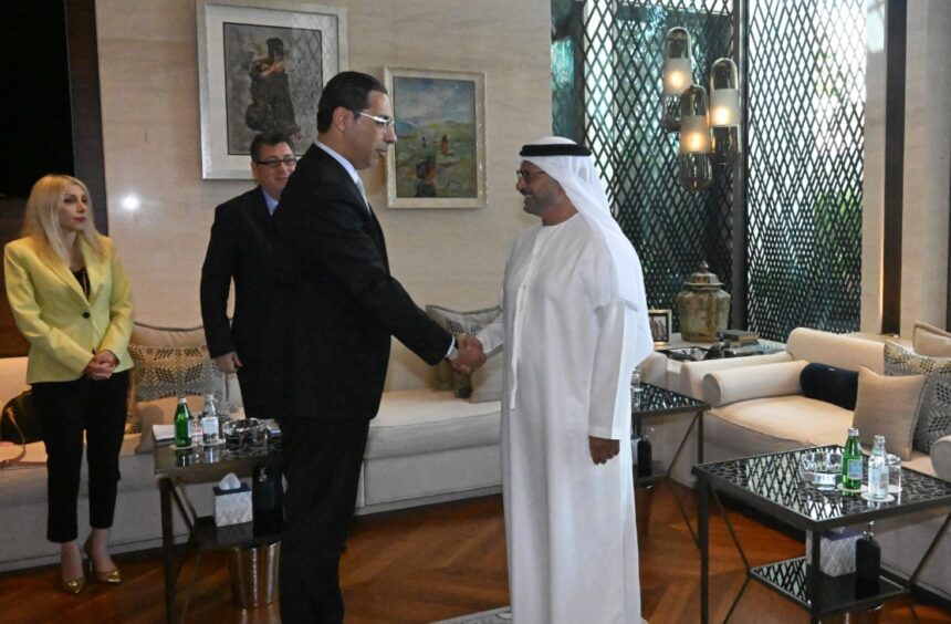 Dr. Anwar Gargash, Diplomatic Adviser to the UAE President, has met with Constantinos Kombos, Cypriot Minister of Foreign Affairs, and explored means of developing relations. Photo: WAM