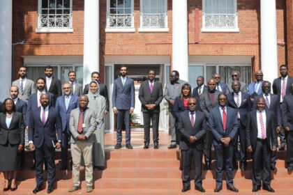 Hakainde Hichilema, President of the Republic of Zambia and Excellency Sheikh Shakhboot Bin Nahyan Al Nahyan, Minister of State in the Ministry of Foreign Affairs of the United Arab Emirates, along with his delegation. Photo: MoFAIC Zambia