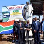 President Cyril Ramaphosa at the Qunu museum, Youth and Heritage Centre in the Eastern Cape Province, delivering the keynote address at the national commemoration of the United Nations-endorsed Nelson Mandela International Day after unveiling two statues commemorating the legacy of former President Mandela. The two monuments serve as a tribute to Nelson Mandela's enduring impact on South Africa and the world, and commemorate the 67 years he dedicated to the fight against apartheid and racism. Elmond Jiyane, GCIS, 18/07/2023.
