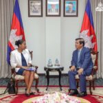 His Excellency Ouch Borith, the Prime Minister's Deputy and the Secretary of the Ministry of Foreign Affairs and International Cooperation received a courtesy meeting by Mrs. Bridgette L. Walker, deputy head of mission of the US Embassy in Phnom Penh. MoFAIC Cambodia
