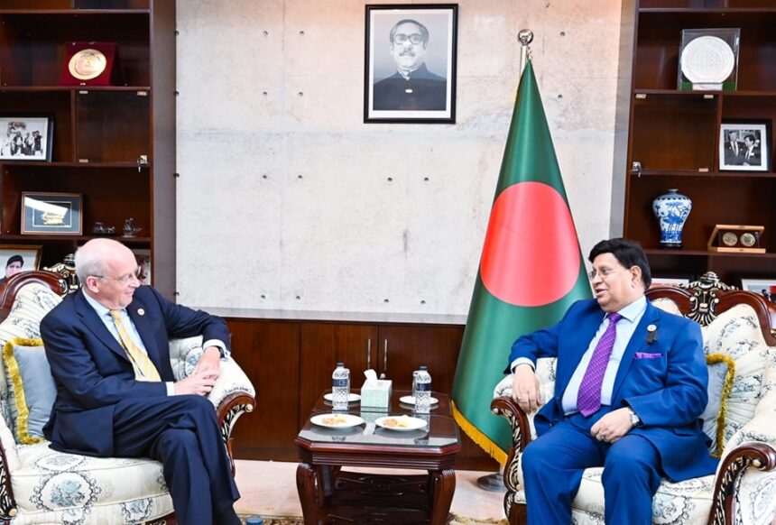 The Ambassador of the Kingdom of the Netherlands to Bangladesh H.E. Mr. Anne Gerard van Leeuwen paid a farewell call on the Hon’ble Foreign Minister Dr. A.K. Abdul Momen, MP this afternoon at his office.