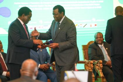 President Dr Hage G. Geingob, the Outgoing Chairperson of the SADC Organ on Politics, Defence and Security Cooperation handed over the Chair of the SADC Organ on Politics, Defence and Security Cooperation to President Hakainde Hichilema of Zambia.
