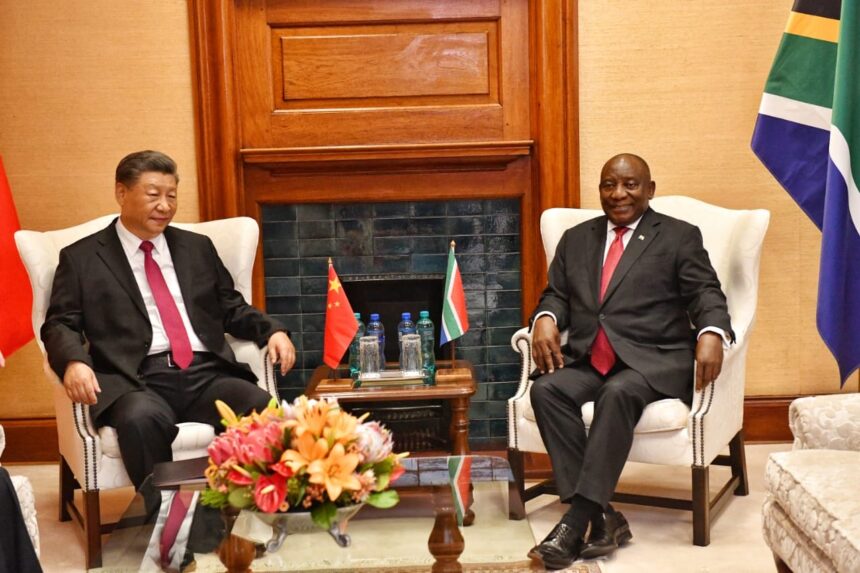 His Excellency President Cyril Ramaphosa in a tête-à-tête with President Xi Jinping of the Republic of China ahead of Official Talks during the occasion of the State Visit at the Union Buildings in Tshwane. Photos: RSA Presidency