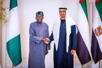 Nigeria President, Bola Tinubu and UAE President Sheikh Mohamed bin Zayed Al Nahyan