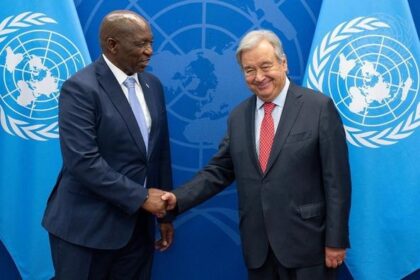The Right Honourable the Prime Minister Samuel Ntsokoane Matekane held a meeting with the United Nations Secretary General, H.E. Antonio Guterres on 18 September 2023. Photo: MoFAIR Lesotho
