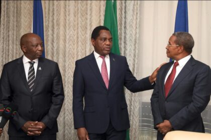 Prime Minister of Lesotho, Rt Hon. Samuel Matekane with Hakainde Hichilema President of the Republic of Zambia, President of United Republic of Tanzania, His Excellency Dr. Jakaya Kikwete
