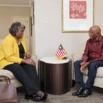 10th May 2024. On the sidelines of the US-Africa business summit in Dallas, Texas, US Ambassador Linda Thomas Greenfield, the Permanent Representative to the United Nations, paid a courtesy visit to his excellency Joseph Nyuma Boakai, sr., president of the Republic of Liberia. Photo: MoFA Liberia