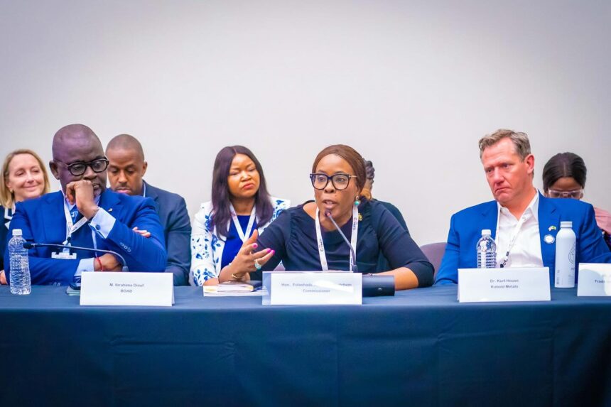 Lagos State Commissioner for Commerce, Cooperatives, Trade and Investment, Mrs Folashade Ambrose-Medebem, and her Innovation, Science and Technology counterpart, Mr. Tunbosun Alake, at the 2024 US-Africa Business Summit in Dallas, Texas, United States. Photo: LASG