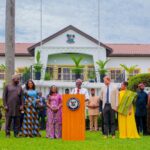 Lagos State Governor Babajide Sanwo-Olu met with Prince Harry and Meghan Markle, the Duke and Duchess of Sussex, during their visit to Nigeria. Photo: LASG