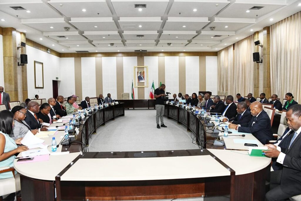 Minister Naledi Pandor meets her counterpart from the Republic of Equatorial Guinea, HE Mr Simeon Oyono Esono Angue, Minister of Foreign Affairs, International Cooperation and Diaspora, on the occasion of her Working Visit. Malabo, Equatorial Guinea. Photo: Yandisa Monakali/DIRCO