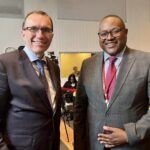 Hon. Mulambo Haimbe, SC, M.P, Acting Minister of Foreign Affairs and International Cooperation with His Excellency Mr. Lars Løkke Rasmussen, Minister of Foreign Affairs of the Kingdom of Denmark. Photo: MoFAIC Zambia