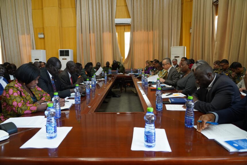 Juba, 15th May 2024 (MFA&IC) - The Undersecretary of the Ministry of Foreign Affairs and International Cooperation, Hon. Ambassador John Samuel Bwogo, expressed optimism regarding the Monthly High-Level Coordination Meeting between the Government and the United Nations Mission in South Sudan (UNMISS). Photo: MoFAIC South Sudan