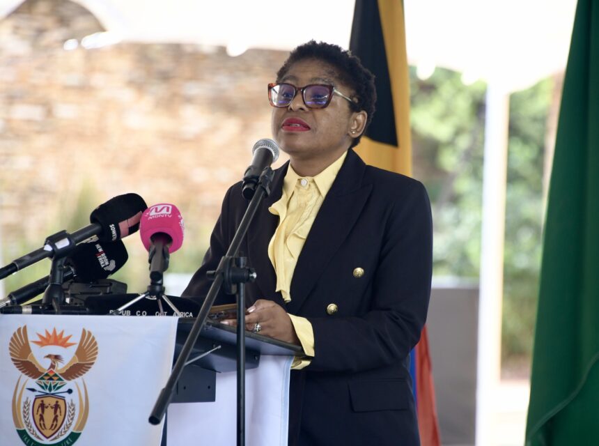 Minister in The Presidency Khumbudzo Ntshavheni launches 30 Years of Freedom and Democracy logo at Freedom Park, Tshwane, Gauteng. [Photos: GCIS]