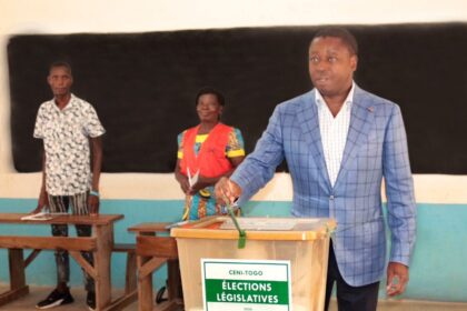Faure Essozimna GNASSINGBE, President of Togo voted in Pya in Kozah, for the legislative and regional elections of this 29.04.2024. Photo: X.com/@FEGnassingbe