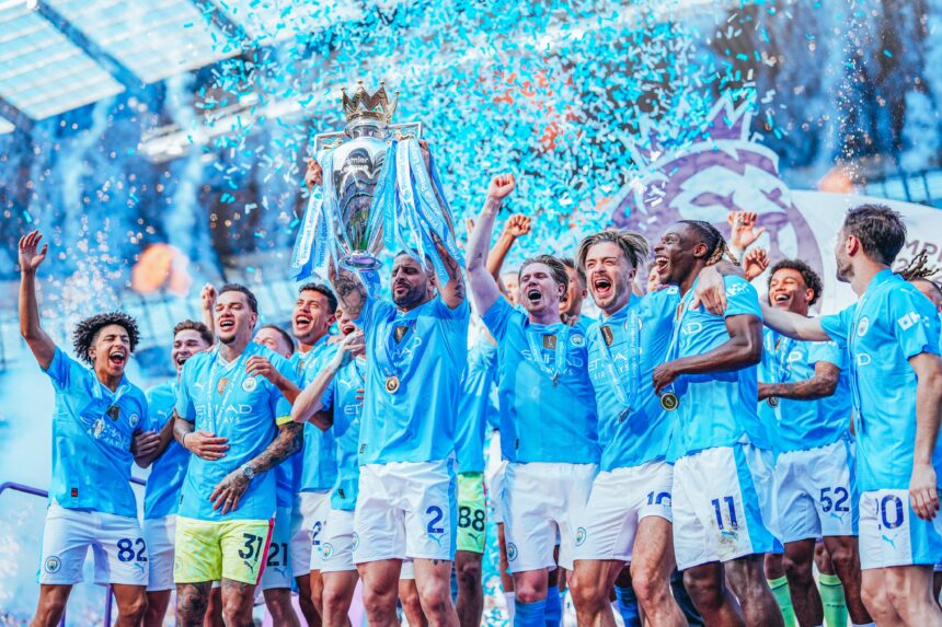 ManCity team lifted the fourth premiership title. Photo: X/@mancity