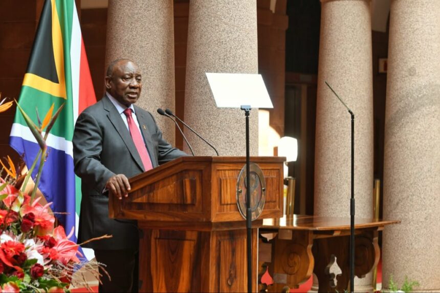 President @CyrilRamaphosa signs the National Health Insurance Bill into law. Photo: X/@PresidencyZA