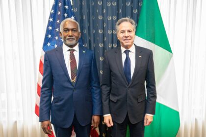 Nigeria's Minister of Foreign Affairs, Hon. Yusuf Maitama Tuggar and U.S. Secretary Antony Blinken. Photo: X/@SecBlinken