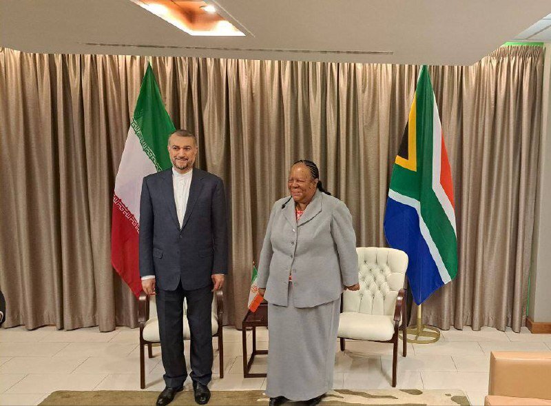 Dr Naledi Pandor and her Iranian counterpart, HE Dr Hossein Amir-Abdollahian. Photo: DIRCO