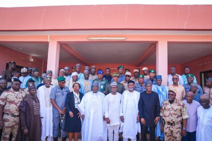 Hon. Yusuf Maitama Tuggar, Nigeria's Minister of Foreign Affairs led a delegation to the Segbana Border Post for a significant bilateral meeting with Beninese officials. Photo: X/@YusufTuggar