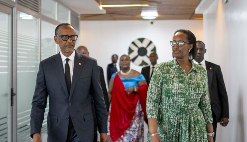 Friday, May 17, 2024. President Kagame, who is also the RPF candidate for the upcoming presidential elections, presented his candidature to the National Electoral Commission (NEC). The President was accompanied by First Lady Jeannette Kagame, RPF Vice-Chairperson, RPF Secretary-General, and RPF commissioners. Photo: X/@UrugwiroVillage