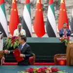President His Highness Sheikh Mohamed bin Zayed Al Nahyan and President Xi Jinping of the People's Republic of China. Photo: WAM