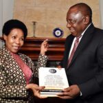 Retired Constitutional Court Justice Yvonne Mokgoro with President Cyril Ramaphosa