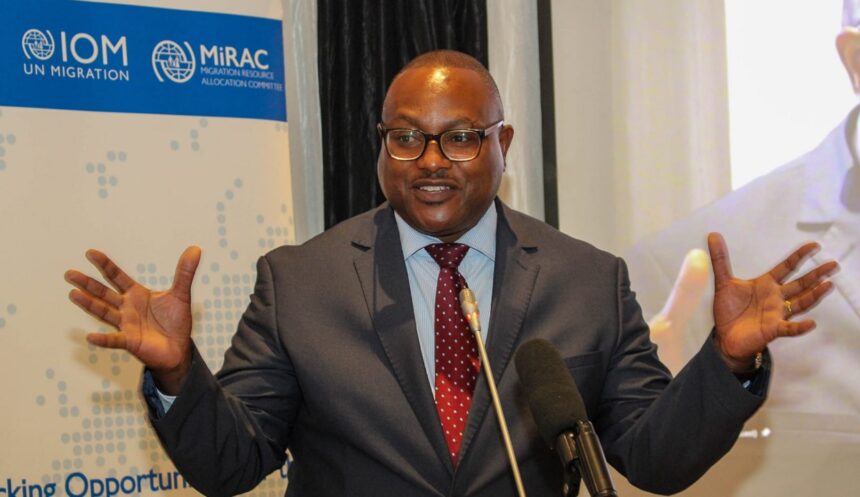 Hon. Mulambo Haimbe, SC, M.P, Acting Minister of Foreign Affairs and international Cooperation presided over the ceremony which took place, in collaboration with the International Organisation for Migration (IOM), in Lusaka. Photo: MoFAIC Zambia