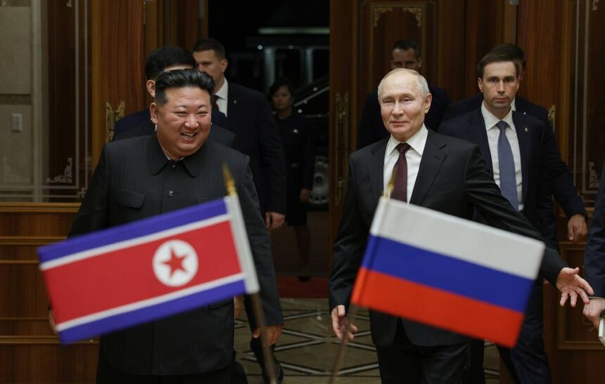 North Korean Leader Kim Jong Un and Russian President Vladimir Putin © Russian Presidential Press and Information Office/Gavriil Grigorov/TASS