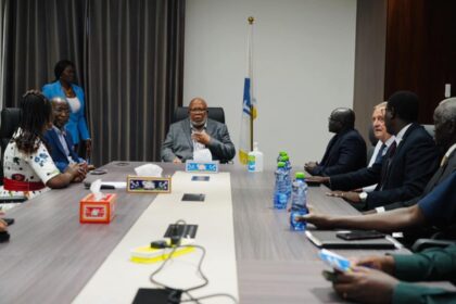 Juba, 15th June 2024 – Deputy Minister of Foreign Affairs, Hon. Amb. Monday Semaya Kumba, reaffirms commitment to sustainable development during farewell tour with UNGA President, H.E. Dennis Francis. Photo: MoFAIC South Sudan