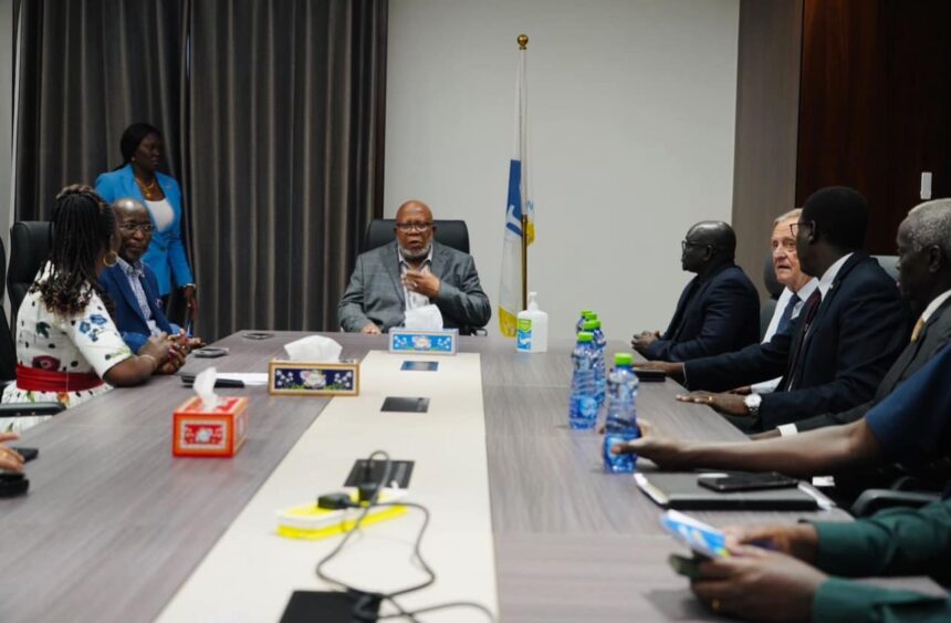 Juba, 15th June 2024 – Deputy Minister of Foreign Affairs, Hon. Amb. Monday Semaya Kumba, reaffirms commitment to sustainable development during farewell tour with UNGA President, H.E. Dennis Francis. Photo: MoFAIC South Sudan