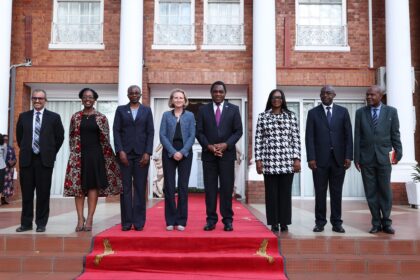 Hakainde Hichilema, President of the Republic of Zambia,USAID Deputy Administrator Ms Isobel Coleman and other stakeholders. Photo: MoFAIC Zambia