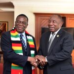 President Emmerson Mnangagwa of Zimbabwe (left) and Cyril Ramaphosa at the AU Summit. Picture: Twitter (@GovernmentZA)