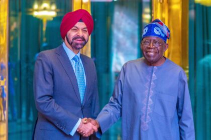Nigeria's President Bola Tinubu and World Bank President, Mr. Ajay Banga. Photo: X/ @NGRPresident